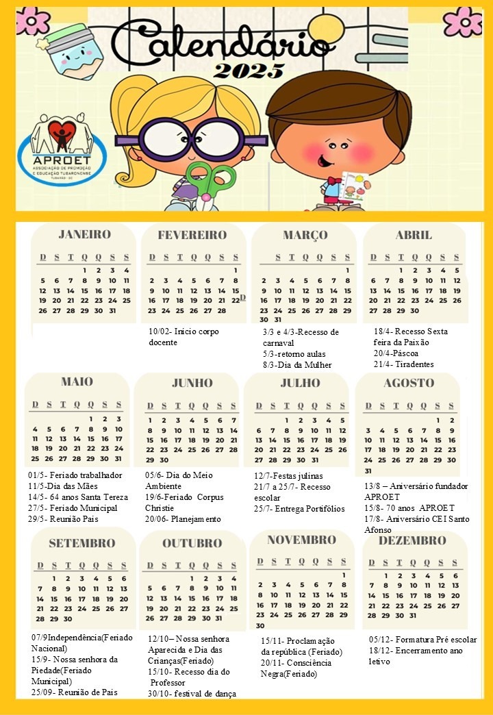 CALENDÁRIO ESCOLAR 2025