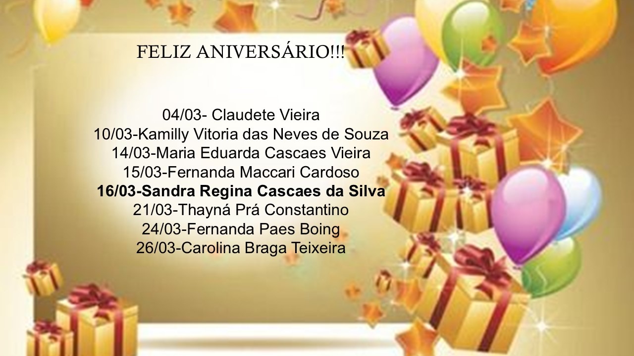 PARABÉNS HOJE E SEMPRE!!!