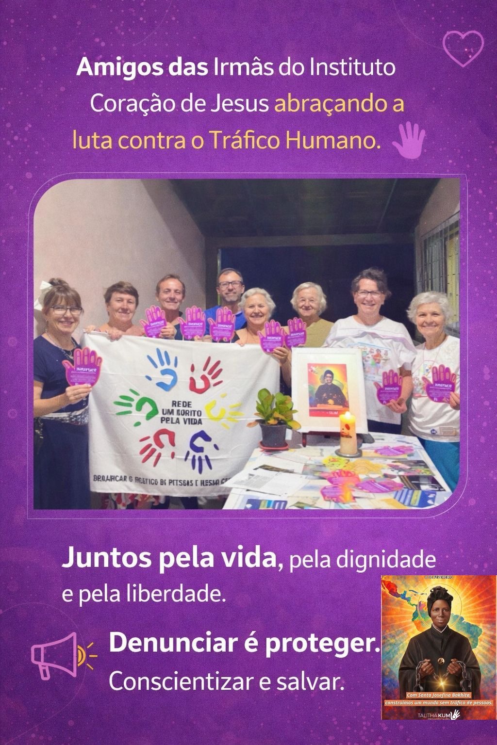 Grupo ligado ao Instituto Coração de Jesus promove momento de oração contra o Tráfico de Pessoas