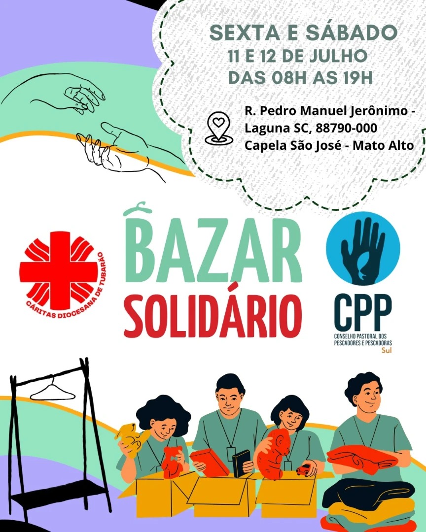 Cáritas Diocesana e Conselho Pastoral dos Pescadores de Laguna realizam bazar solidário