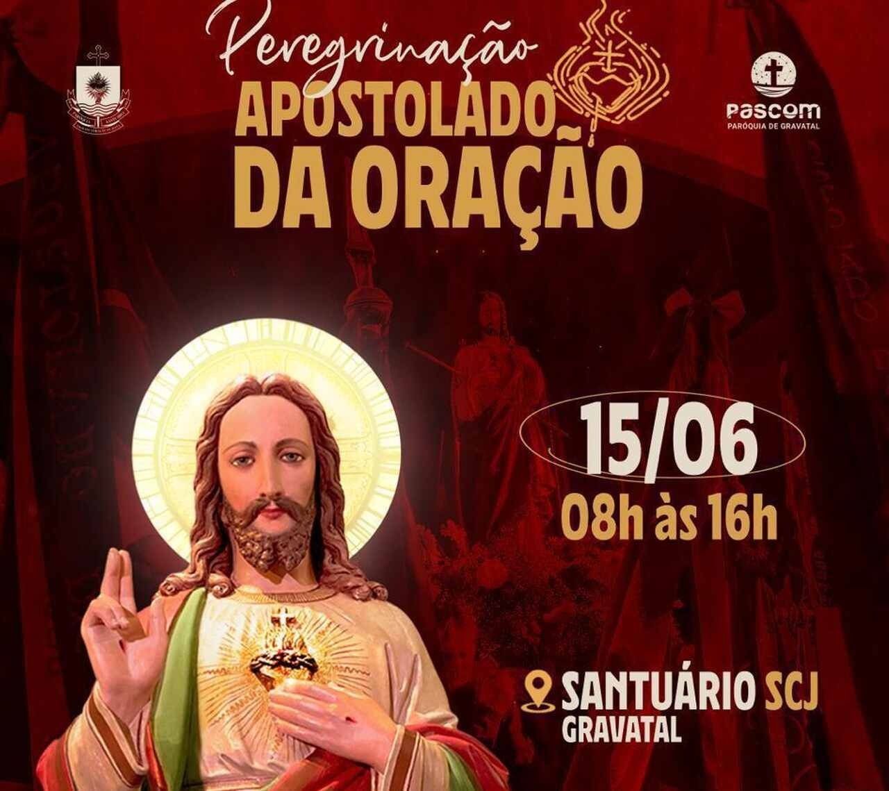Peregrinação diocesana do Apostolado da Oração acontecerá no próximo sábado (15)